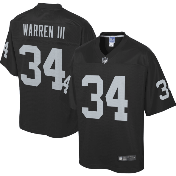 Raiders #34 Chris Warren III Black Vapor Untouchable Limited Stitched Jersey