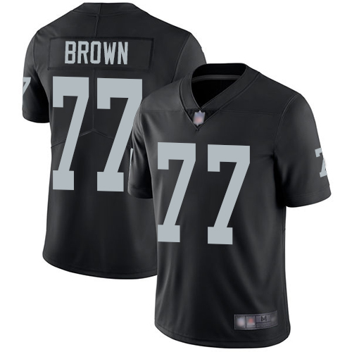Raiders #77 Trent Brown Black Vapor Untouchable Limited Stitched Jersey