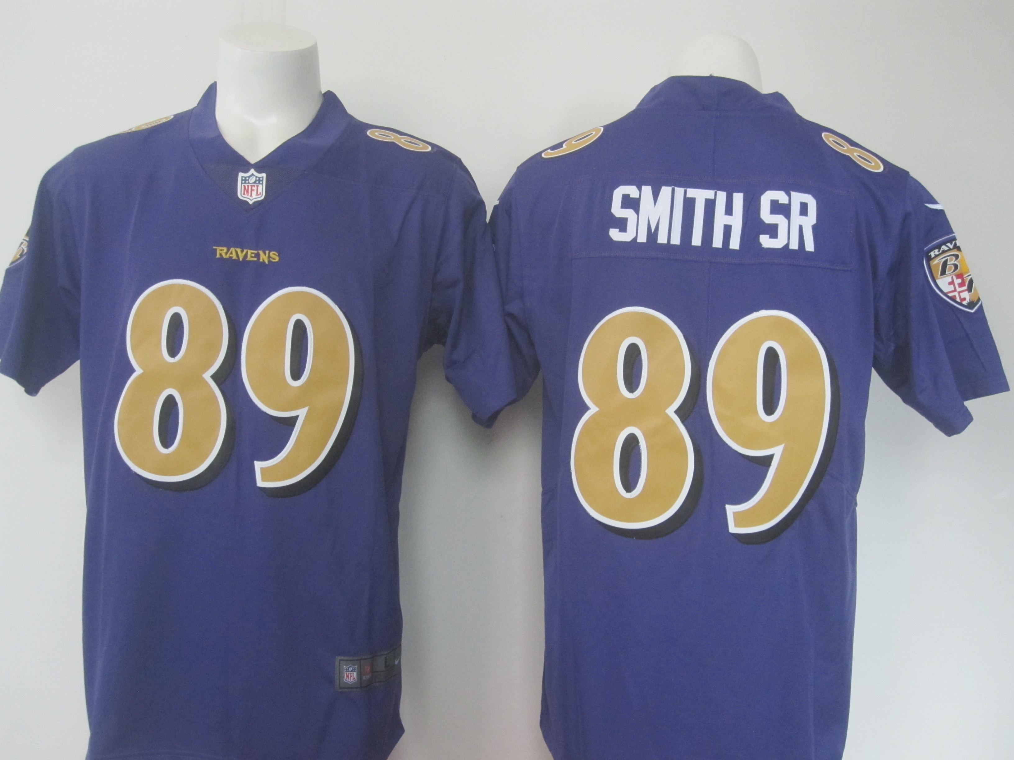 Ravens #89 Steve Smith Sr. Purple Limited Rush Nike Jersey