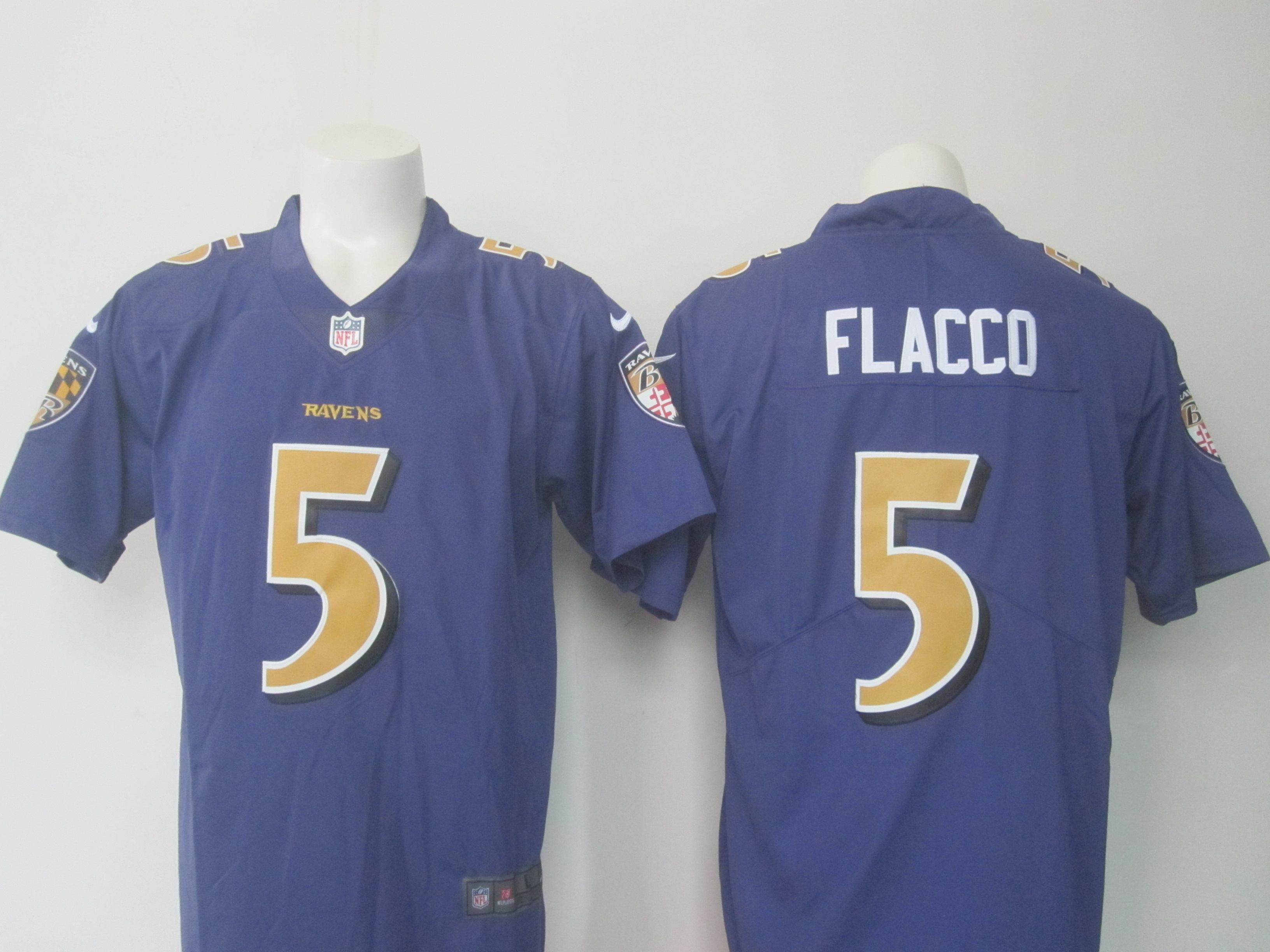 Ravens #5 Joe Flacco Purple Limited Rush Nike Jersey