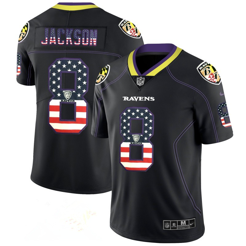 Ravens #8 Lamar Jackson Ravens #8 Lamar Jackson Black 2018 Lights Out Color Rush Limited Stitched Jersey