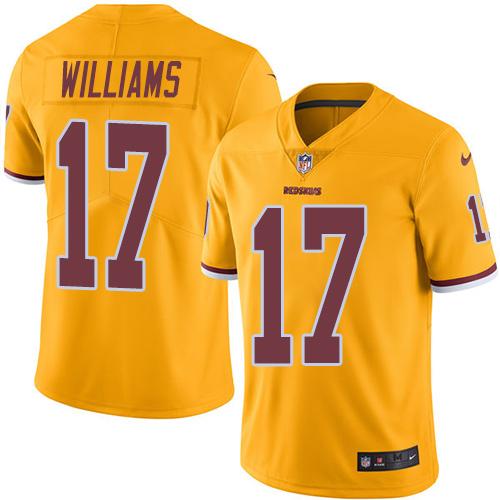 Redskins #17 Doug Williams Gold Stitched Limited Rush Nike Jersey