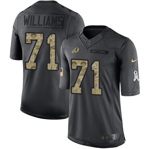 Redskins #71 Trent Williams Black Stitched Limited 2016 Salute To Service Nike Jersey