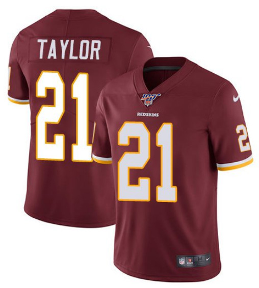 Redskins 100th #21 Sean Taylor Red Limited Stitched Jersey