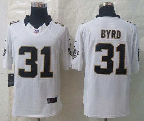Saints #31 Jairus Byrd White Stitched Limited Nike Jersey