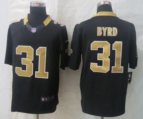 Saints #31 Jairus Byrd Black Team Color Stitched Limited Nike Jersey