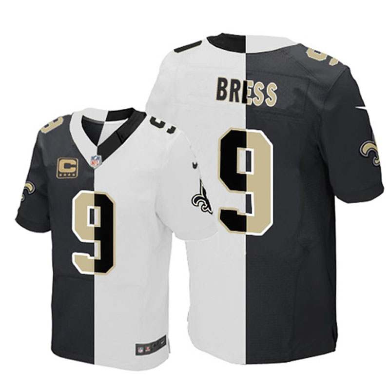 Saints #9 Dree Brees Black White Limited Rush Stitched Nike Jersey