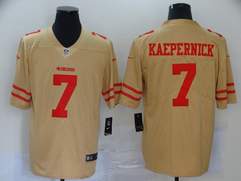 San Francisco 49ers #7 Colin Kaepernick Gold Inverted Legend Stitched Jersey