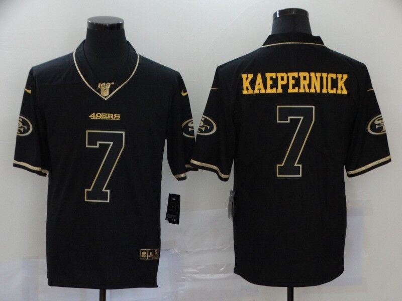 San Francisco 49ers #7 Colin Kaepernick Black Golden Edition Stitched Jersey