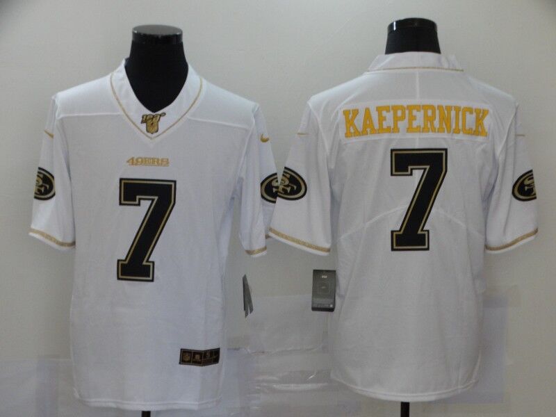 San Francisco 49ers #7 Colin Kaepernick White Golden Edition Stitched Jersey