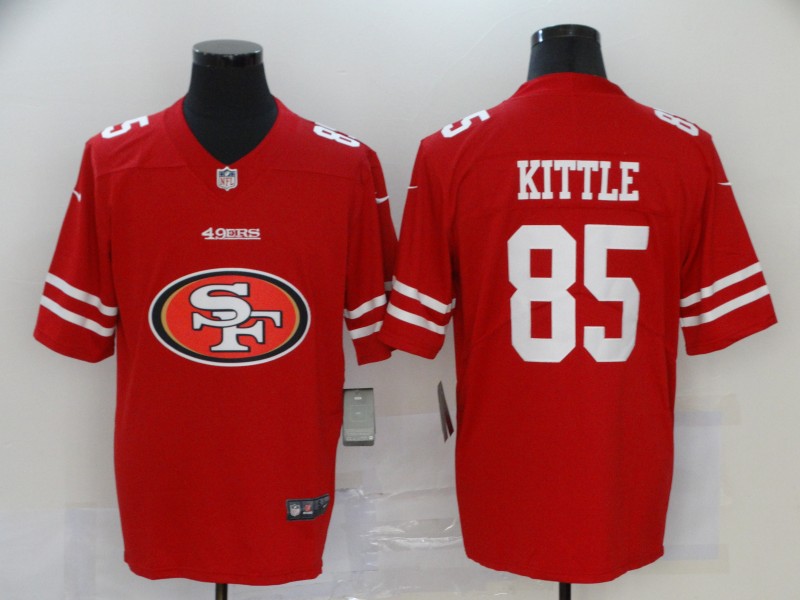 San Francisco 49ers #85 George Kittle Red 2020 Team Big Logo Limited Stitched Jersey