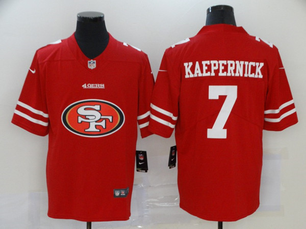San Francisco 49ers #7 Colin Kaepernick Red 2020 Team Big Logo Limited Stitched Jersey