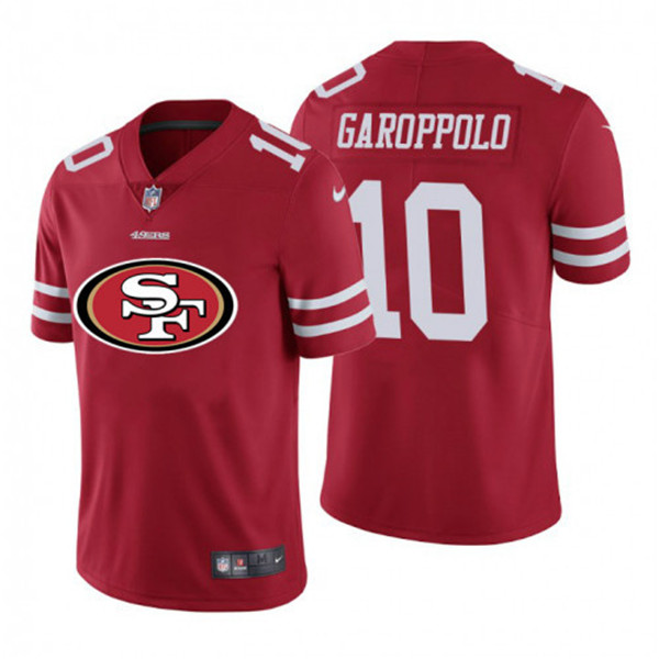 San Francisco 49ers #10 Jimmy Garoppolo Red 2020 Team Big Logo Limited Stitched Jersey