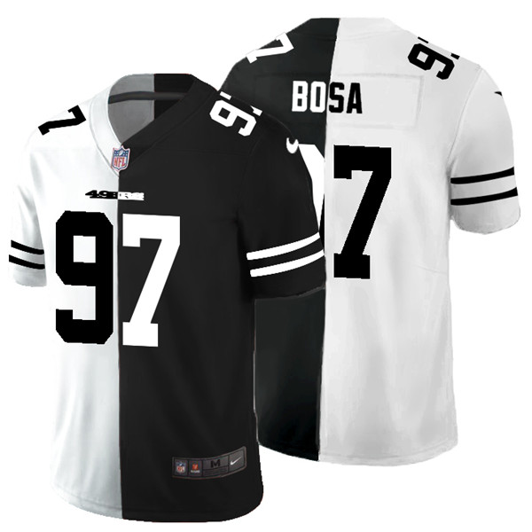 San Francisco 49ers #97 Nick Bosa Black White Split 2020 Stitched Jersey