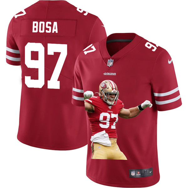 San Francisco 49ers #97 Nick Bosa Red Portrait Edition Jersey