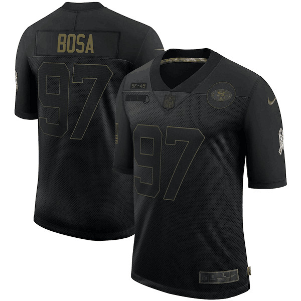 San Francisco 49ers #97 Nick Bosa 2020 Black Salute To Service Limited Stitched Jersey