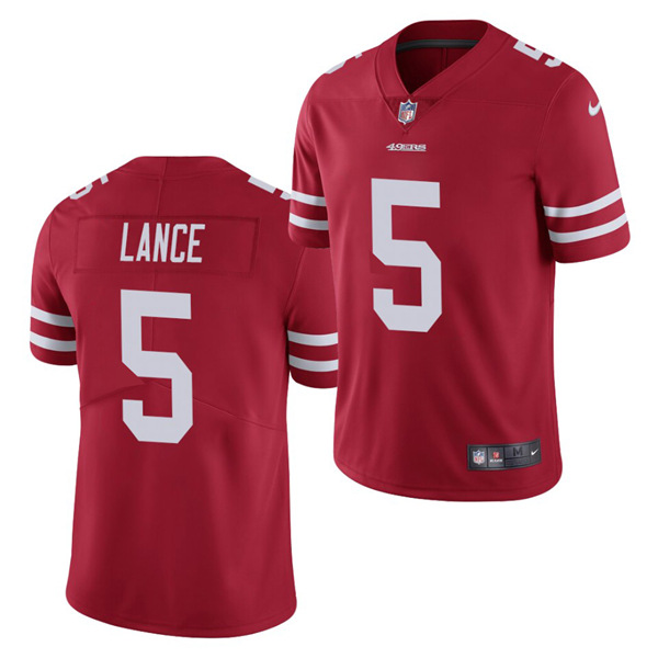 San Francisco 49ers #5 Trey Lance 2021 Draft Red Vapor Untouchable Limited Stitched Jersey 
