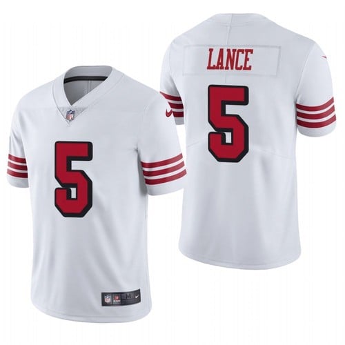San Francisco 49ers #5 Trey Lance 2021 White Draft Color Rush Limited Stitched Jersey 