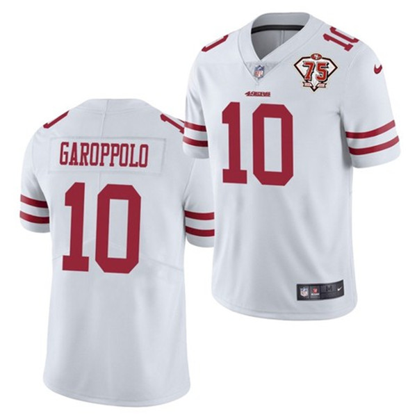 San Francisco 49ers #10 Jimmy Garoppolo White 2021 75th Anniversary Vapor Untouchable Limited Stitched Jersey
