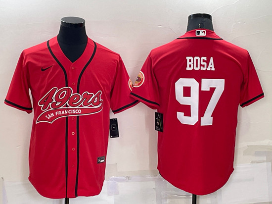 San Francisco 49ers #97 Nick Bosa Red Cool Base Stitched Baseball Jersey