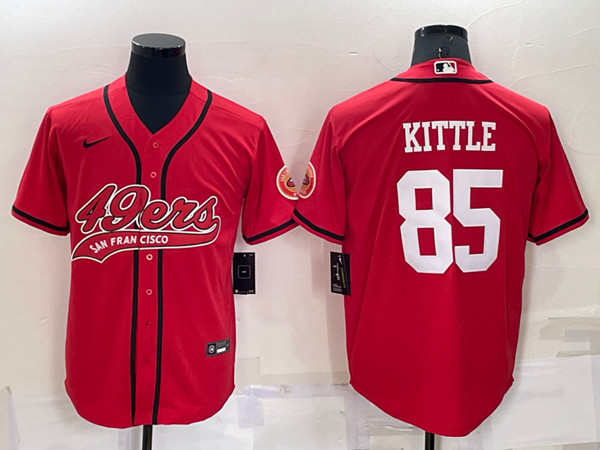 San Francisco 49ers #85 George Kittle Red Cool Base Stitched Baseball Jersey