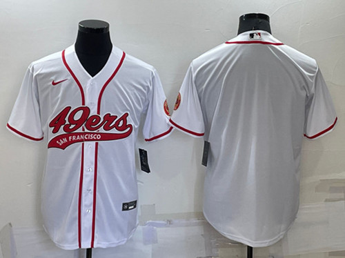 San Francisco 49ers Blank White Cool Base Stitched Baseball Jersey