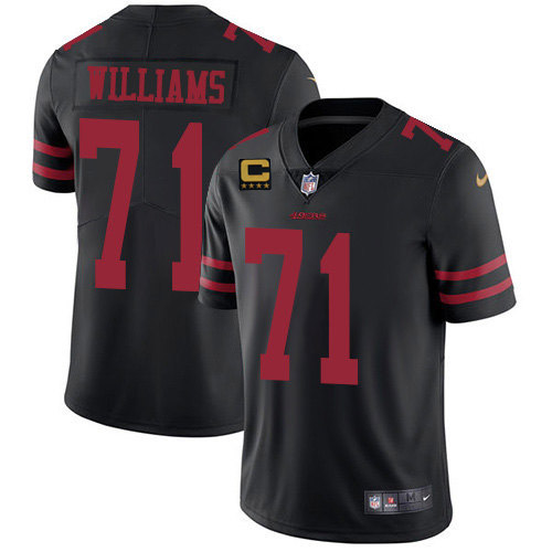 San Francisco 49ers #71 Trent Williams Black With C Patch Vapor Untouchable Limited Stitched Football Jersey