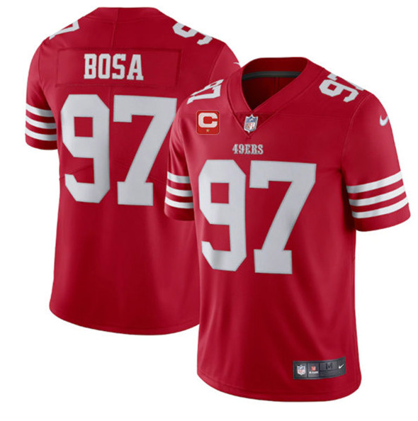 San Francisco 49ers 2022 #97 Nike Bosa Red Scarlet With 1-Star C Patch Vapor Untouchable Limited Stitched Football Jersey