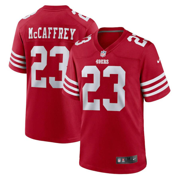 San Francisco 49ers #23 Christian McCaffrey Red 2022 Stitched Game Jersey