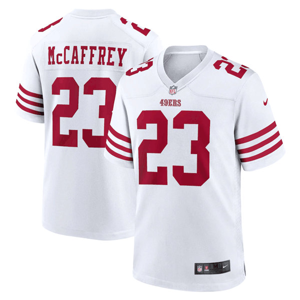 San Francisco 49ers #23 Christian McCaffrey White 2022 Stitched Game Jersey