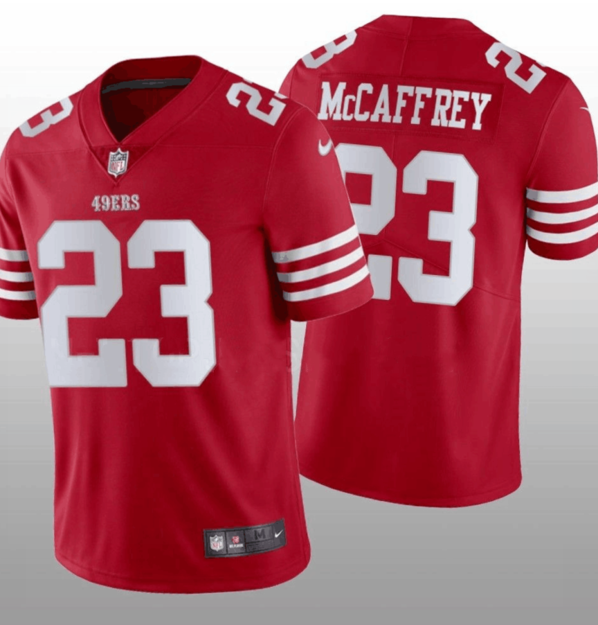San Francisco 49ers #23 Christian McCaffrey Red 2022 Vapor Untouchable Stitched Jersey