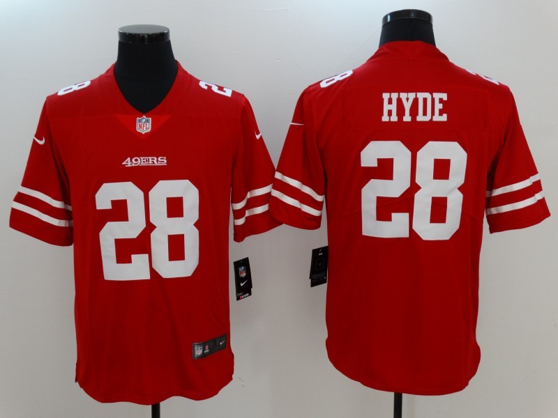 San Francisco 49ers #28 Carlos Hyde Nike Scarlet Vapor Untouchable Limited Stitched Jersey