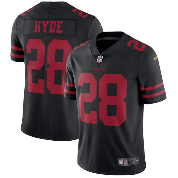 San Francisco 49ers #28 Carlos Hyde Nike Black Vapor Untouchable Limited Stitched Jersey