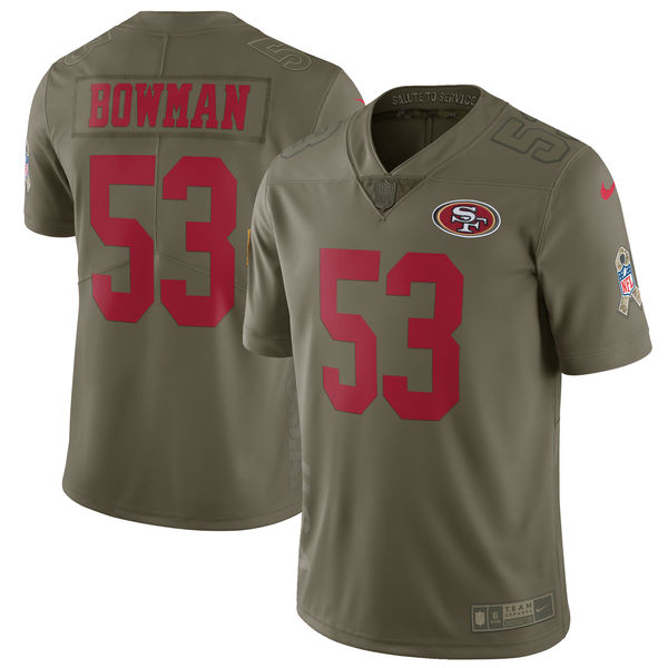 San Francisco 49ers #53 NaVorro Bowman Olive Salute To Service Limited Stitched Nike Jersey