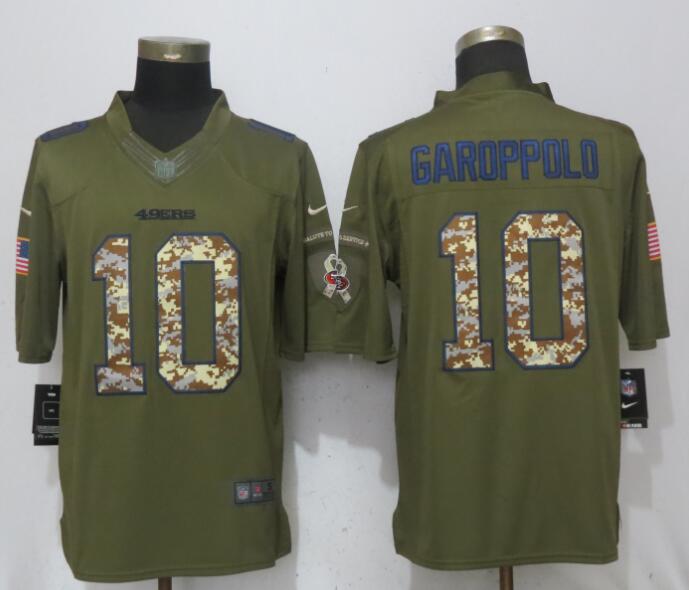 San Francisco 49ers #10 Jimmy Garoppolo Green Salute To Service Limited Stitched Jersey