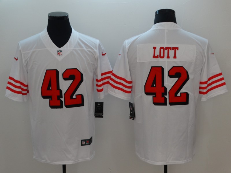 San Francisco 49ers #42 Ronnie Lott Nike White Color Rush Vapor Untouchable Limited Stitched Jersey