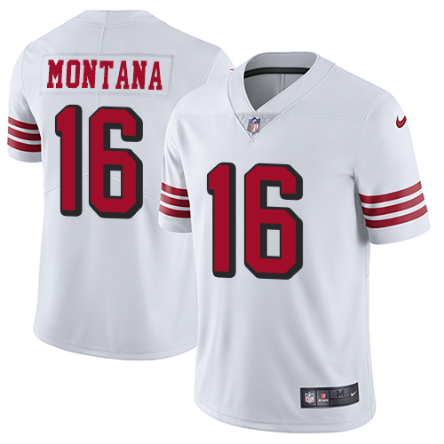San Francisco 49ers #16 Joe Montana White Untouchable Limited Stitched Jersey