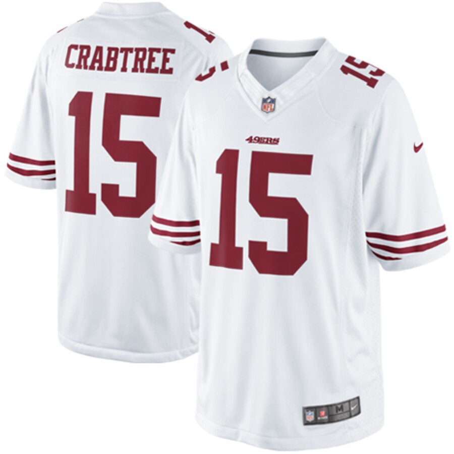 San Francisco 49ers #15 15 Michael Crabtree White Limited Stitched Jersey