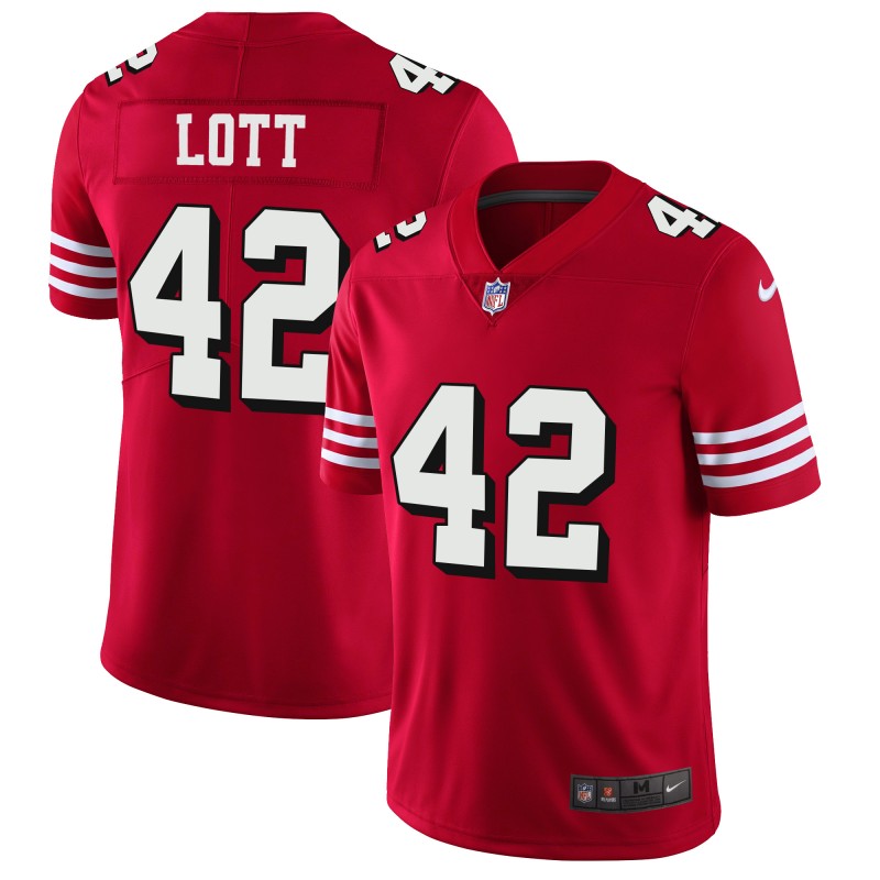 San Francisco 49ers #42 Ronnie Lott Red 2018 Rush Vapor Untouchable Limited Stitched Jersey