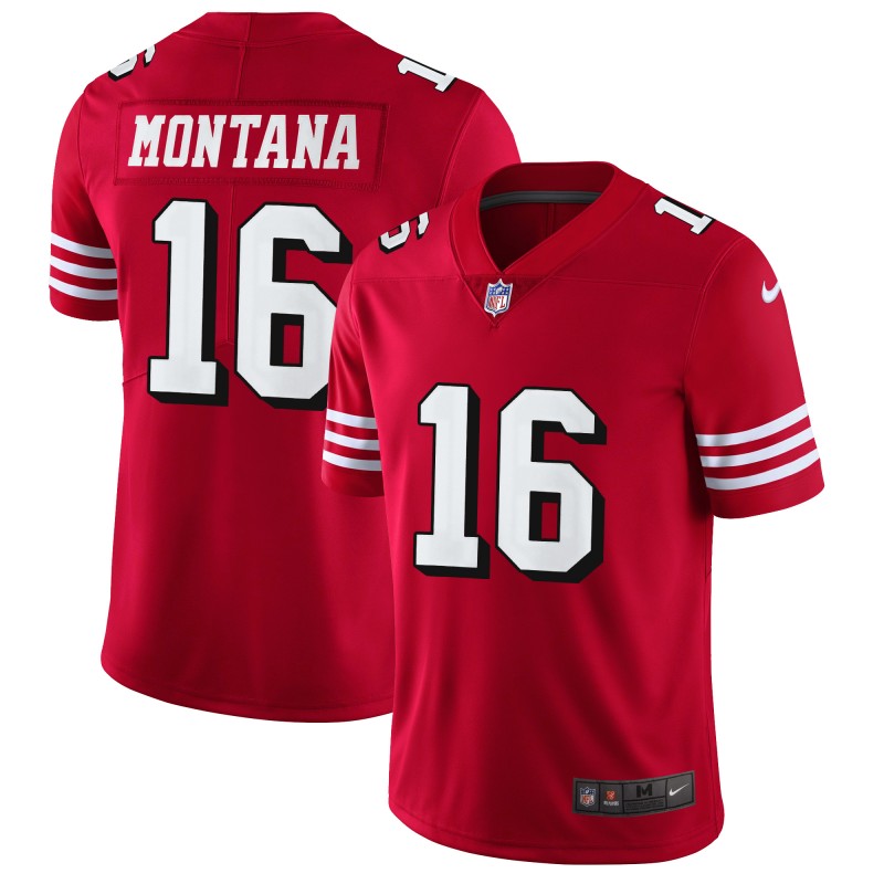 San Francisco 49ers #16 Joe Montana Red 2018 Rush Vapor Untouchable Limited Stitched Jersey
