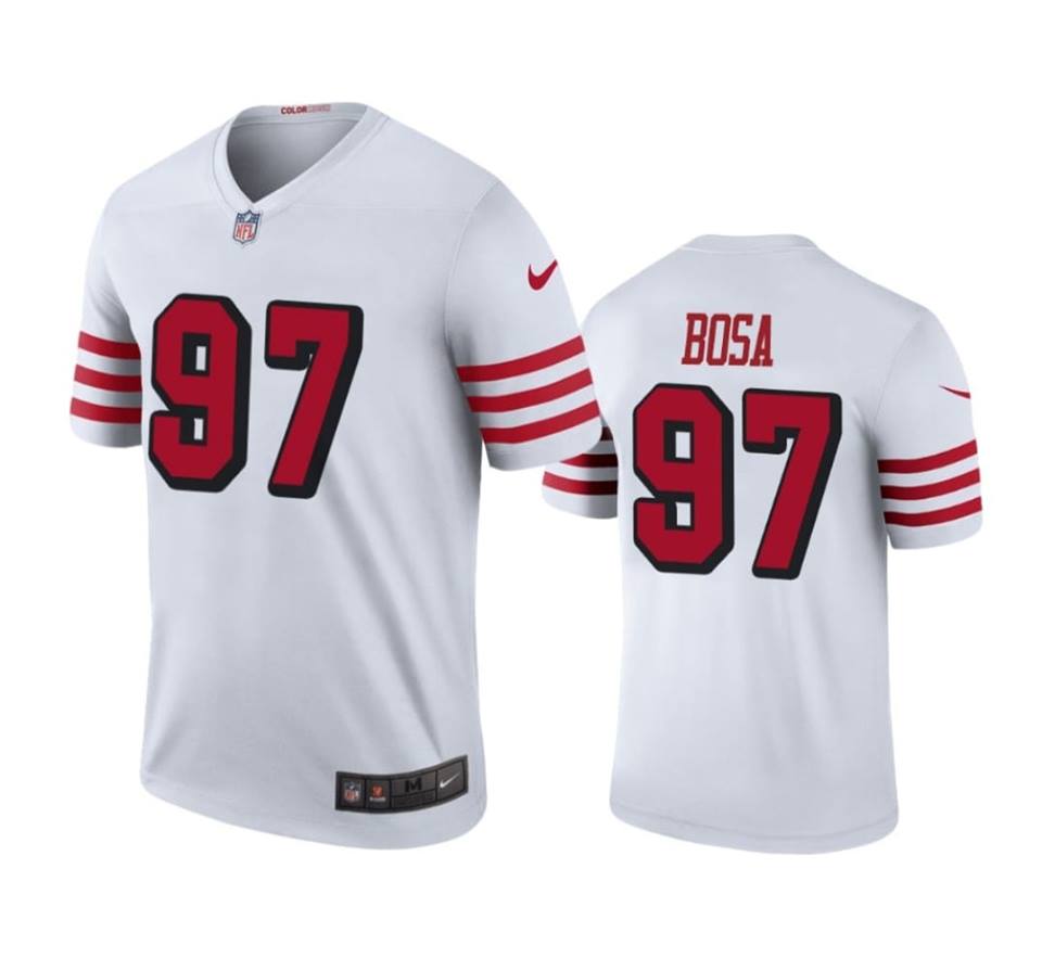San Francisco 49ers #97 Nick Bosa White Color Rush Limited Stitched Jersey
