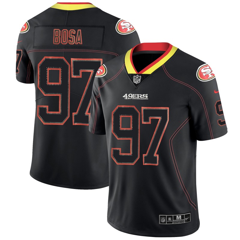 San Francisco 49ers #97 Nick Bosa Black Lights Out Limited Stitched Jersey