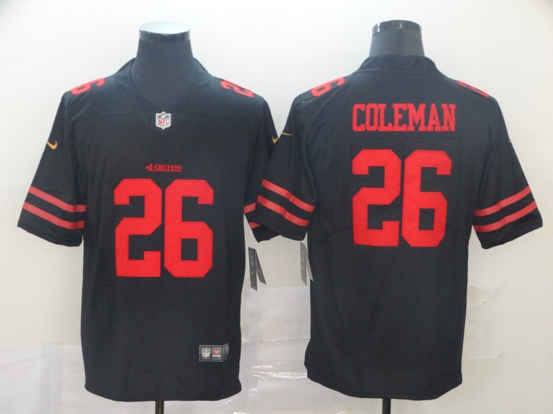 San Francisco 49ers #26 Tevin Coleman Black Vapor Untouchable Limited Stitched Jersey