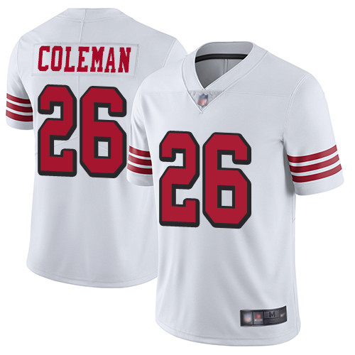 San Francisco 49ers San Francisco 49ers #26 Tevin Coleman White Vapor Untouchable Limited Stitched Jersey