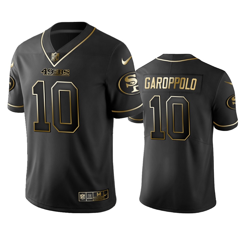 San Francisco 49ers #10 Jimmy Garoppolo Black 2019 Golden Edition Limited Stitched Jersey