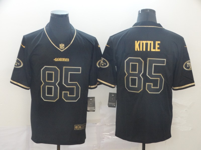 San Francisco 49ers #85 George Kittle Black 2019 Golden Edition Limited Stitched Jersey