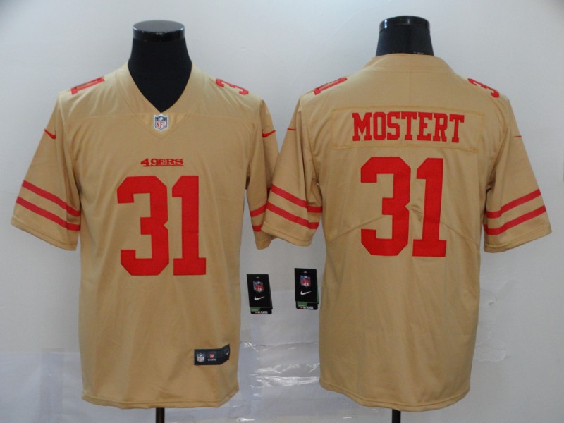 San Francisco 49ers #31 Raheem Mostert Gold Inverted Legend Stitched Jersey