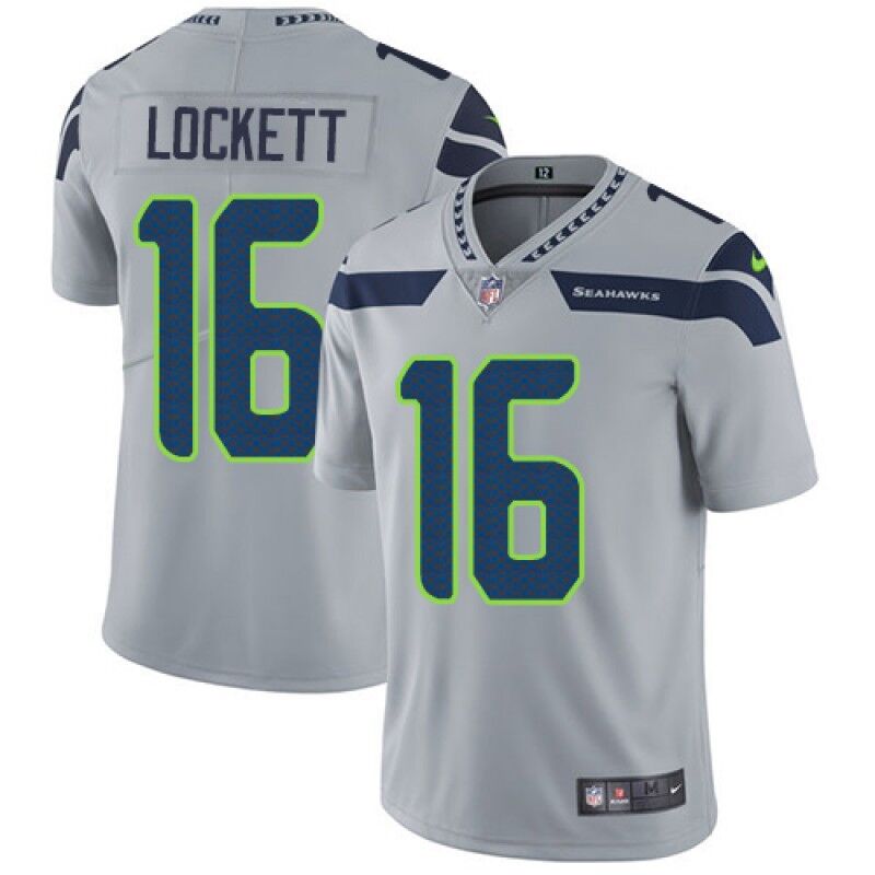 Seattle Seahawks #16 Tyler Lockett Grey Vapor Untouchable Limited Stitched Jersey