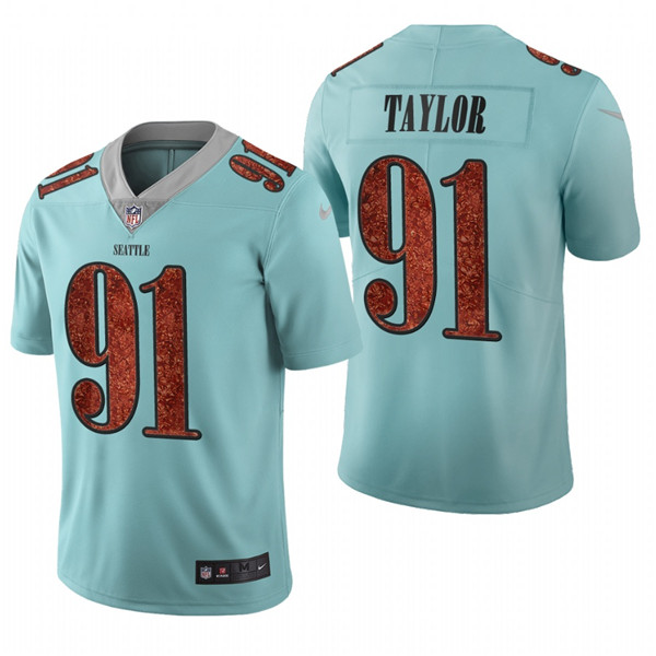 Seattle Seahawks #91 Darrell Taylor Light Blue Vapor Untouchable Limited Stitched Jersey