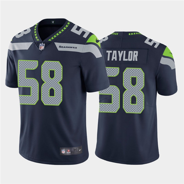 Seattle Seahawks #58 Darrell Taylor Navy Vapor Untouchable Limited Stitched Jersey